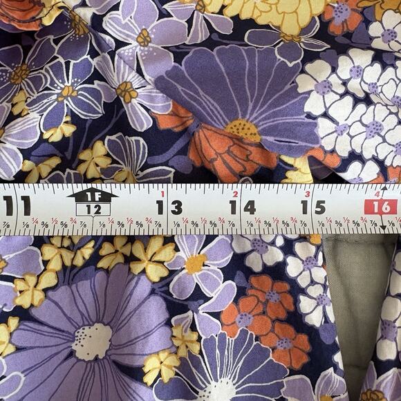 J Crew Crewcuts Girls L Cotton Squareneck Puff-Sleeve Floral Top Retro Preppy - Picture 7 of 8